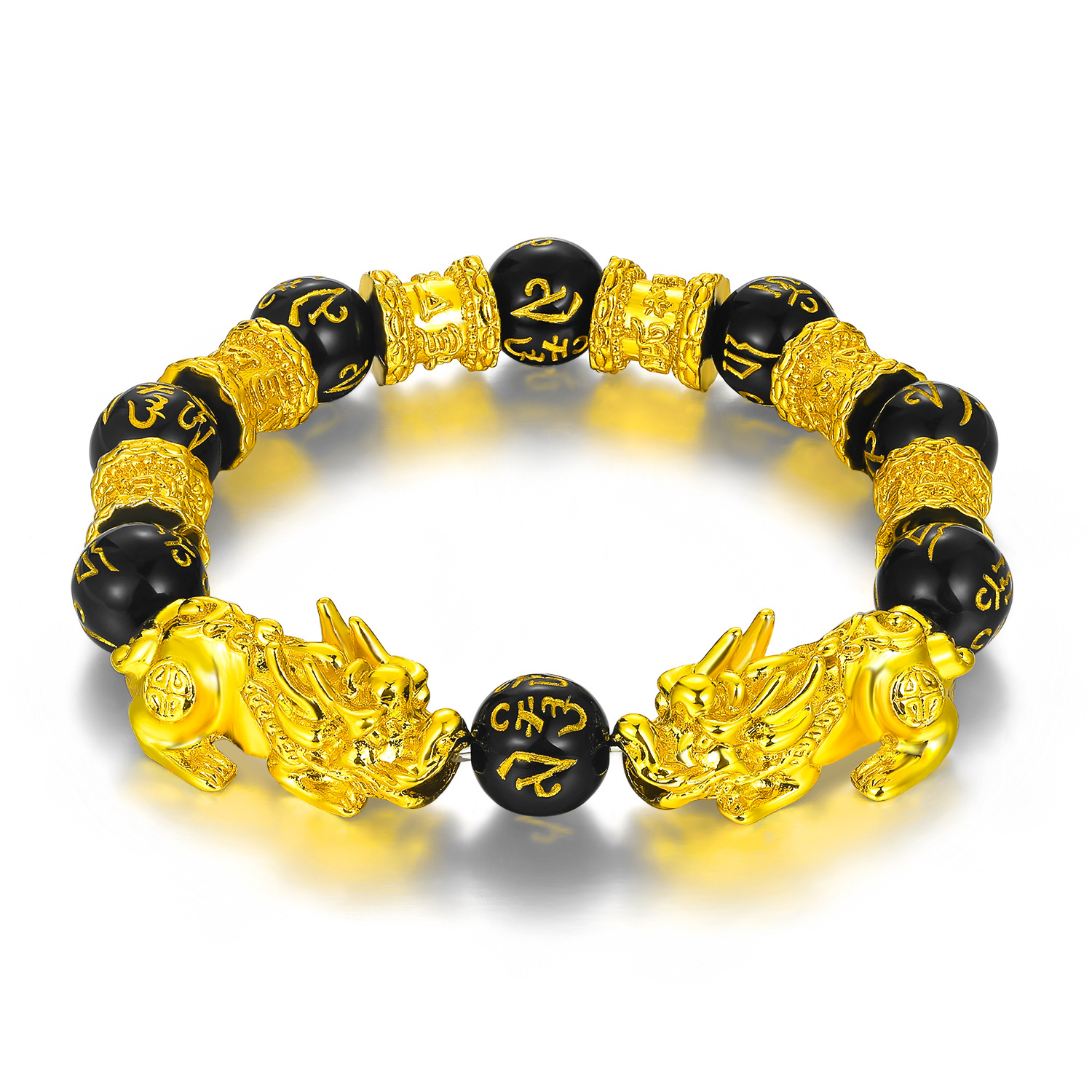 Gold Vietnamese sand gold brave bracelet Piqiu obsidian bracelet explosions spell a lot of supply gifts_voghion.com
