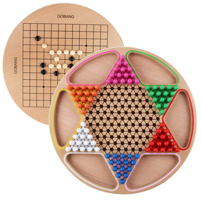 Oversized Gobang Flying Chess Wooden Two-in-One Checkers Children's Educational Board Game Board Game Toys Wholesale