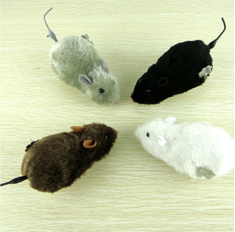 Funny cat toy realistic mouse with hair strip plush trick pet cat Special funny cat little mouse can run