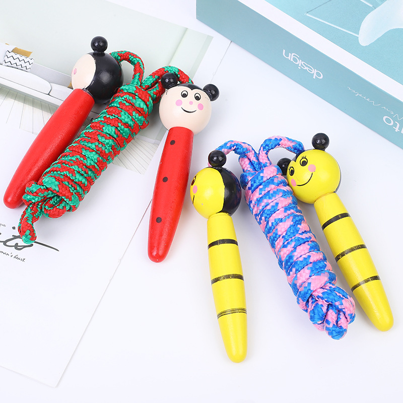 Cartoon Wooden Animal Children Rope Skipping Kindergarten Primary School Students Sports Entertainment Fitness Rope Skipping Sports Activities Prizes