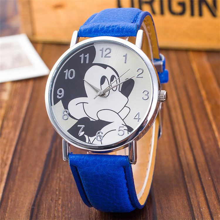 Children's Watch Boys Girls Cartoon Mickey Casual Belt Cute Mickey Mouse Anime Quartz Electronic Children's Watch