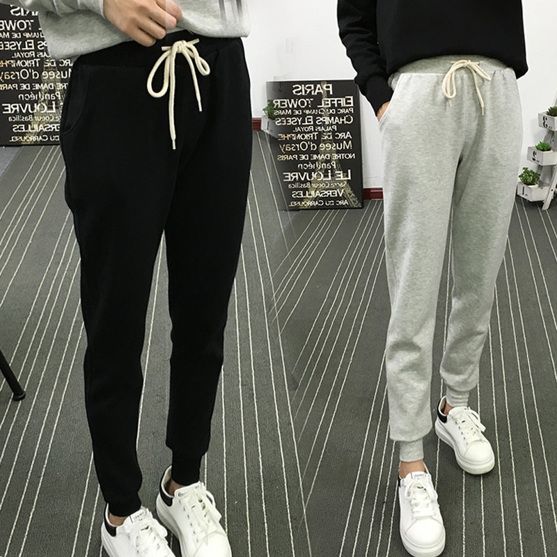 Popular 2019 Spring and Autumn Korean Style Loose Sports Pants Women's Skinny Long Pants