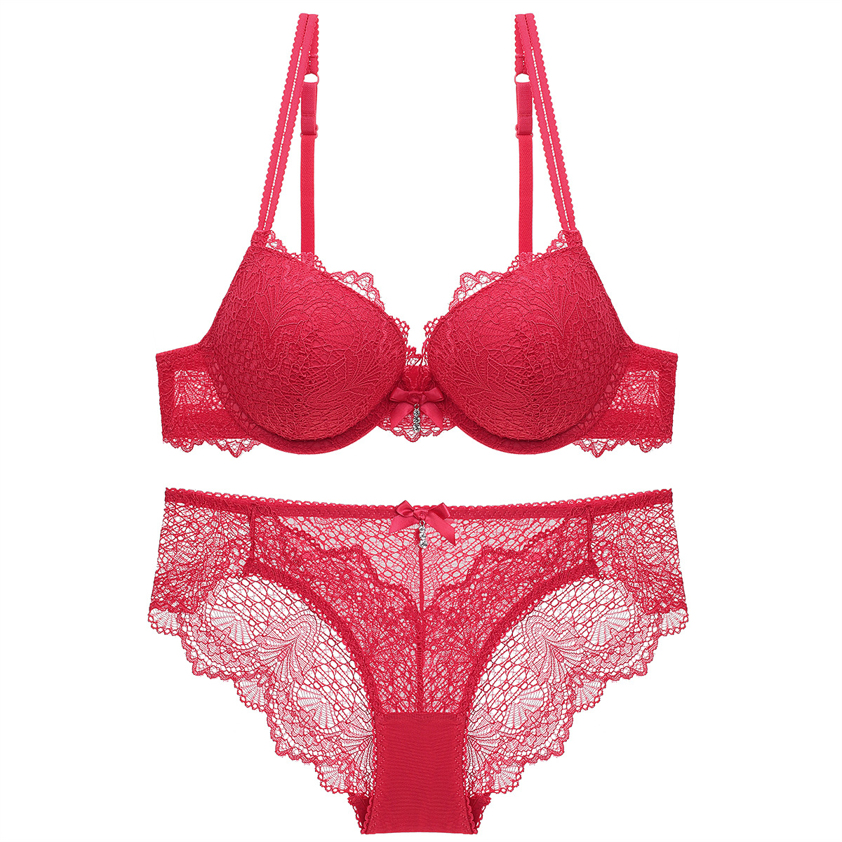 1723 dropshipping European and American girls’ bra push-up sexy lace women’s thick underwear bra set