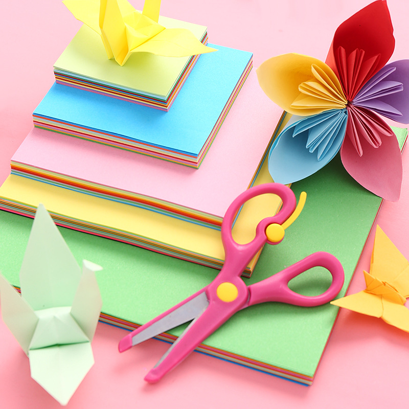 Origami square handmade origami creative color paper-cut kindergarten students origami paper crane material wholesale