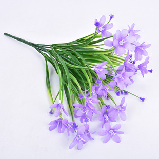 Plastic artificial flower silk flower Home flower arrangement 7 Fork Spring grass orchid daffodil simulation Magnolia