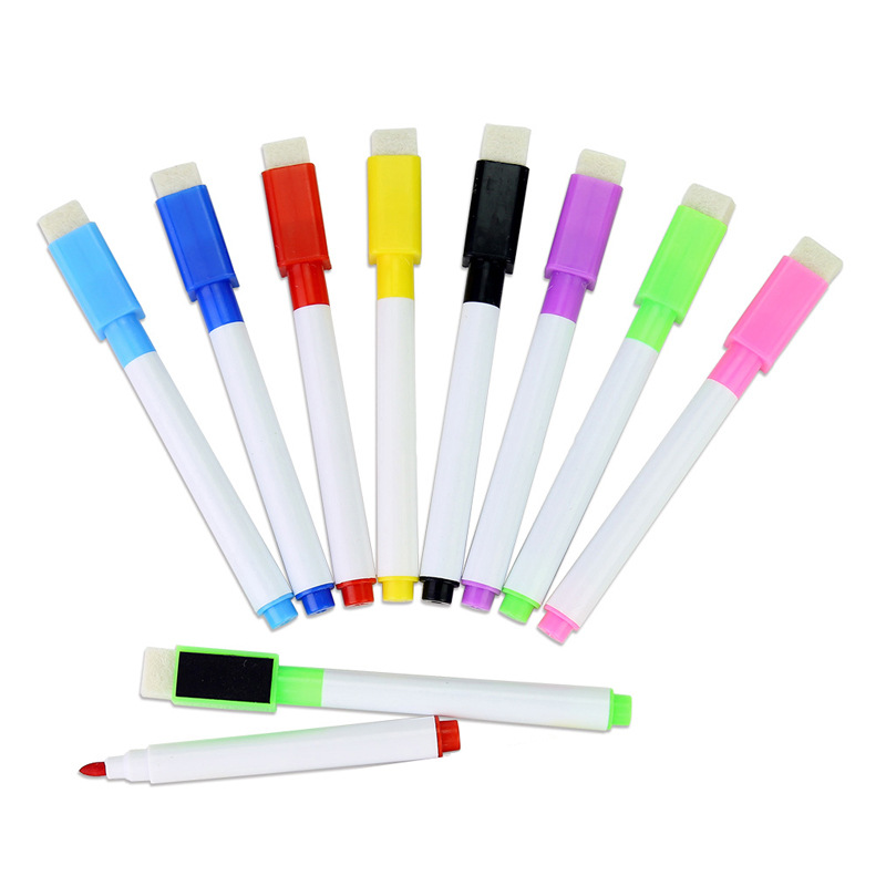 Rubber magnetic factory direct erasable marker pen environmentally friendly non-toxic with brush with magnetic color children's whiteboard pen