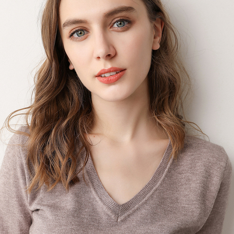 Spring short sleeve women's autumn and winter western style sweater sweater V-neck half sleeve fashionable all-match loose bottoming shirt T-shirt