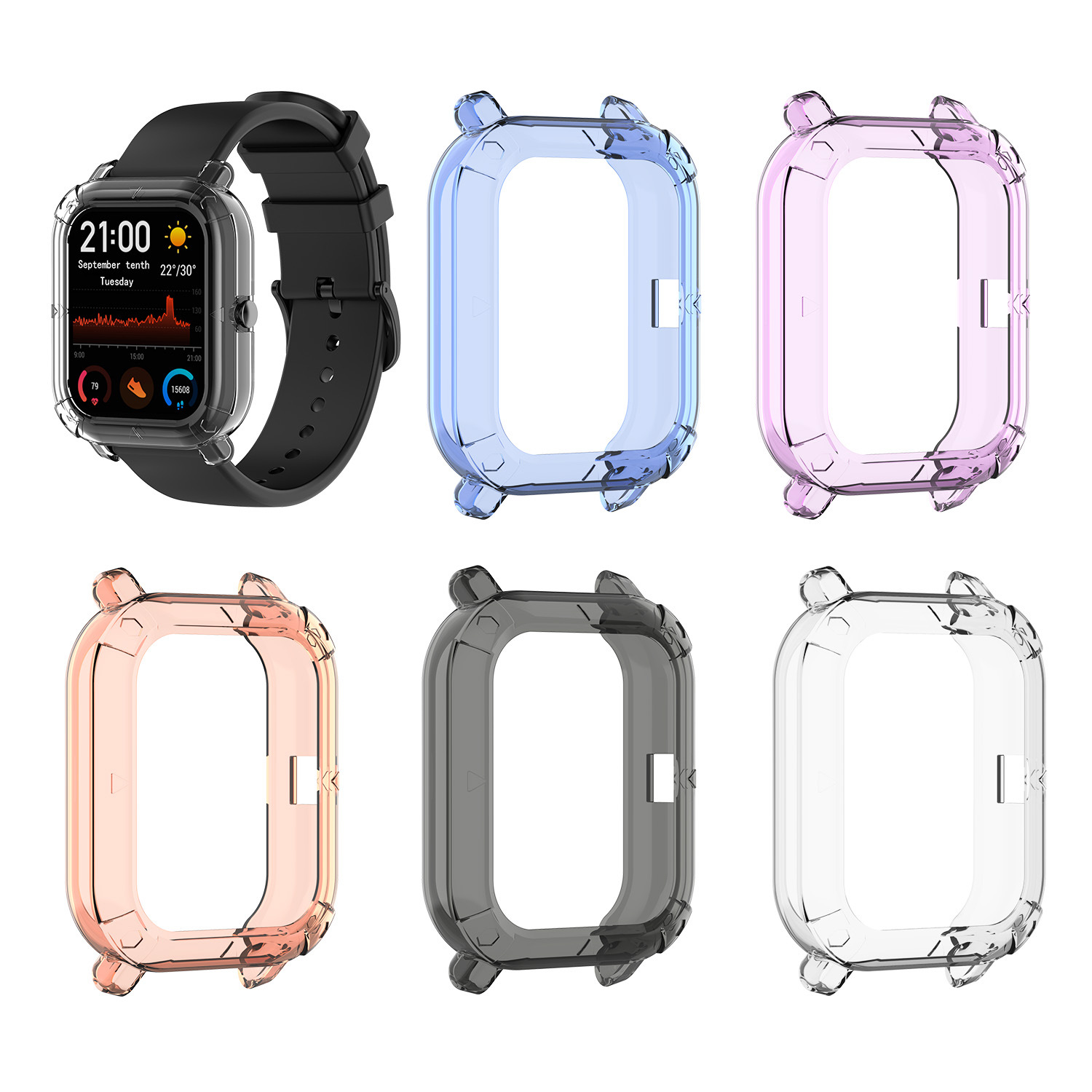 適用於華米Amazfit GTS透明TPU保護殼防摔防刮軟膠保護套軟殼