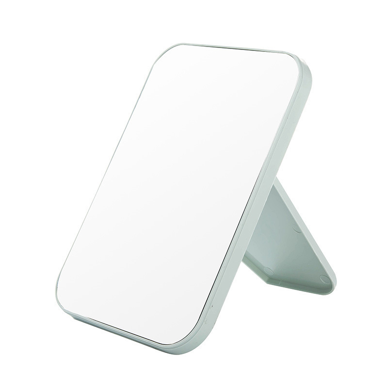 Korean Style Simple Rectangular Desktop Mirror Makeup Mirror Desktop Dressing Mirror Folding Portable Makeup Mirror Plastic