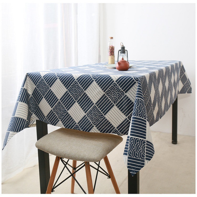 Japanese style and wind retro cotton and linen table cloth photography background cloth home corrugated waves tea table tablecloth cover cloth wholesale