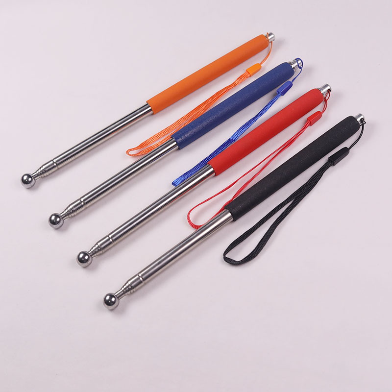 Free shipping 1 m telescopic flagpole guide pole stainless steel flagpole telescopic pointer new style with lanyard non-slip