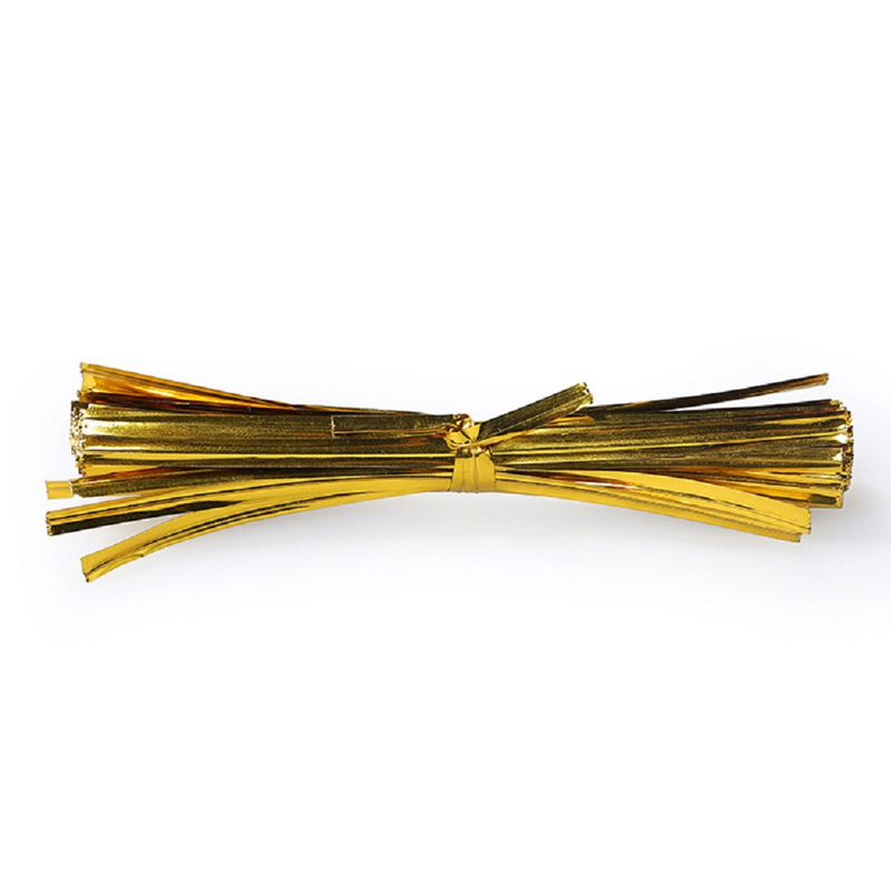 10cm gold and silver multi-color cable ties cross-border supply of 50 pieces/bundle of baking bags, strips of food bags