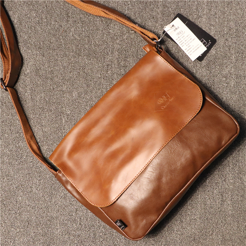 threebox men's simple shoulder messenger bag trendy Japanese and Korean British crossbody backpack retro horizontal messenger bag