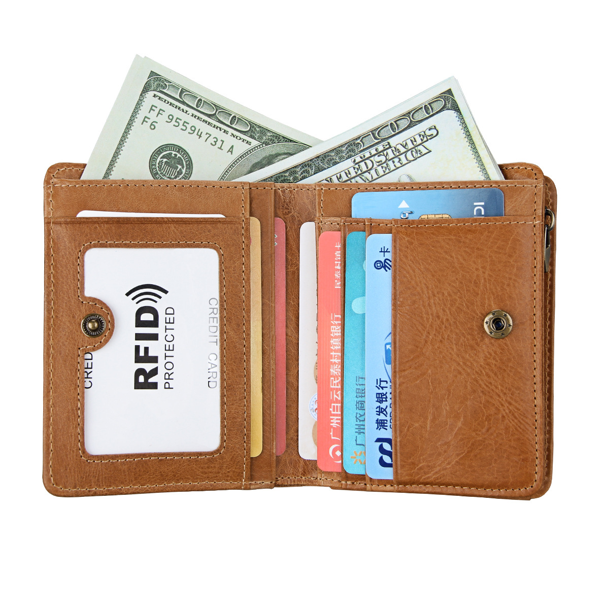 Amazon best selling men's wallet leather Crazy Horse leather retro wallet anti-theft brush leisure wallet a generation of hair