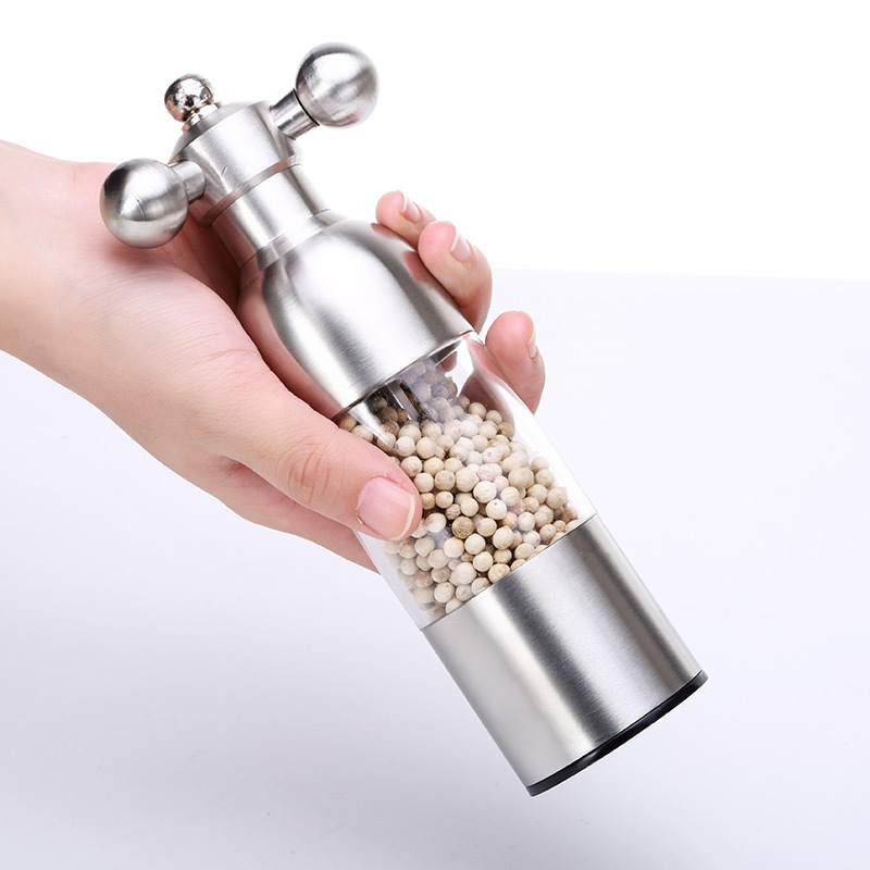 Factory 304 Stainless Steel Pepper Mill Pepper Mill Faucet Black Pepper Mill Manual Salt Mill Seasoning Bottle