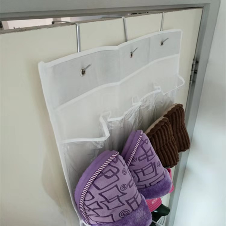 Wholesale 24 grid door rear shoes storage hanging bag household supplies organizing bag non-woven fabric + PVC door rear storage bag