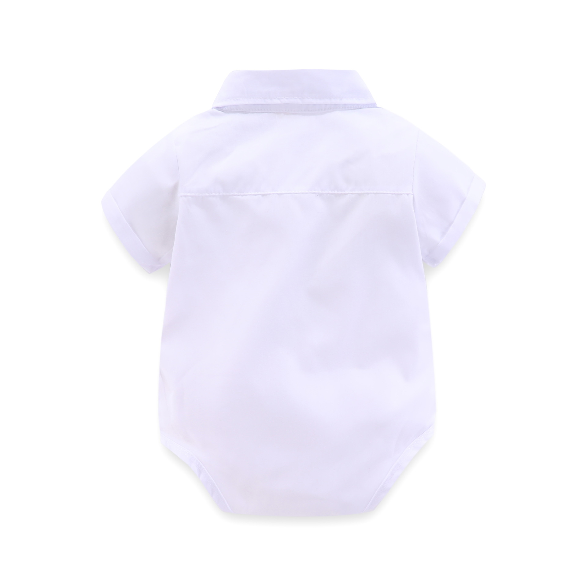 samgami baby Fashion Korean Style Boys Gentleman Suit Trendy Children's White Shirt Bow Knot Hay Strap Shorts