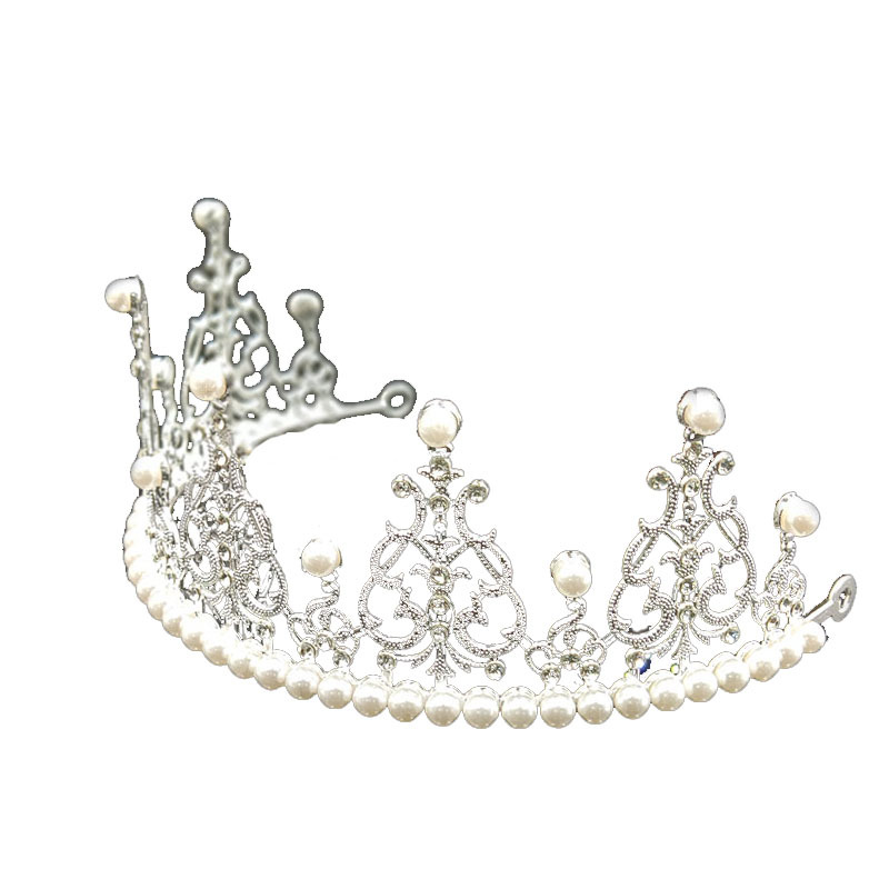 Tanabata Flower Pearl Crown Cake Decoration Birthday Baking Iron Alloy Semicircle Crown Decoration Flower Decoration