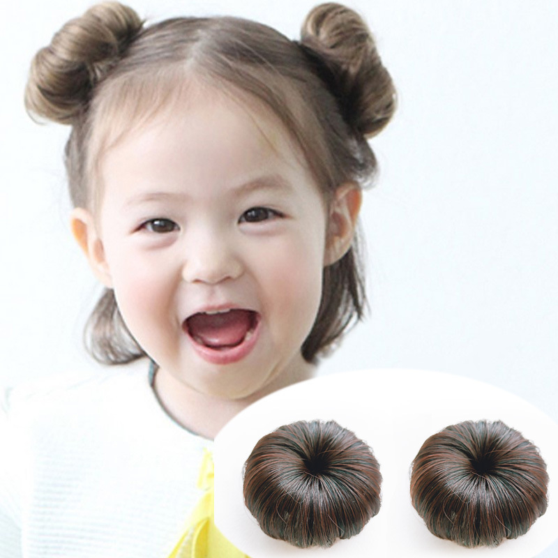 赤ちゃん用 ボールヘッドウィッグ ヘアクリップ フラワー ヘアアクセサリー 女の子 おだんごカバー 一輪の花飾り 女性用 フェイク|undefined