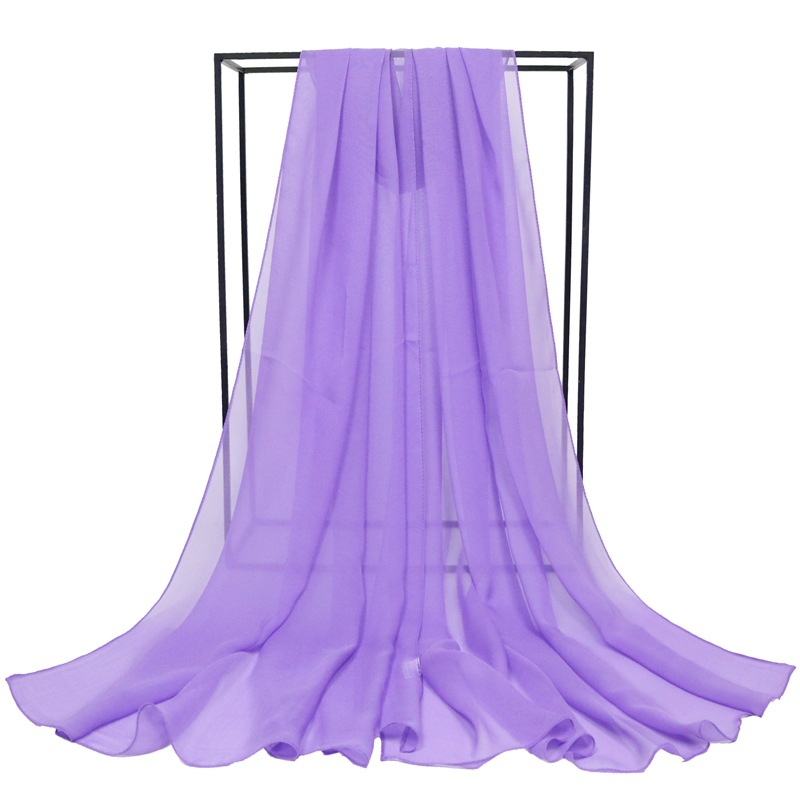 Hot Sale Solid Color Georgette Scarf Monochrome Red Scarf Sunscreen Shawl Body Catwalk Training Dance Scarf