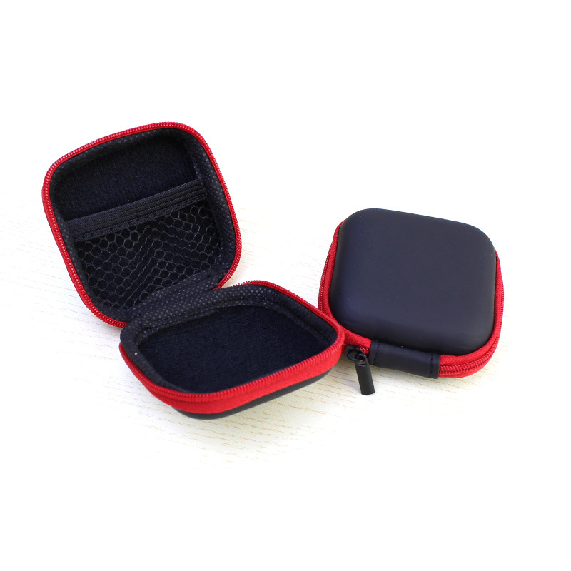 PU zipper manufacturers supply eva anti-pressure anti-fall storage data cable packaging box square earphone storage bag