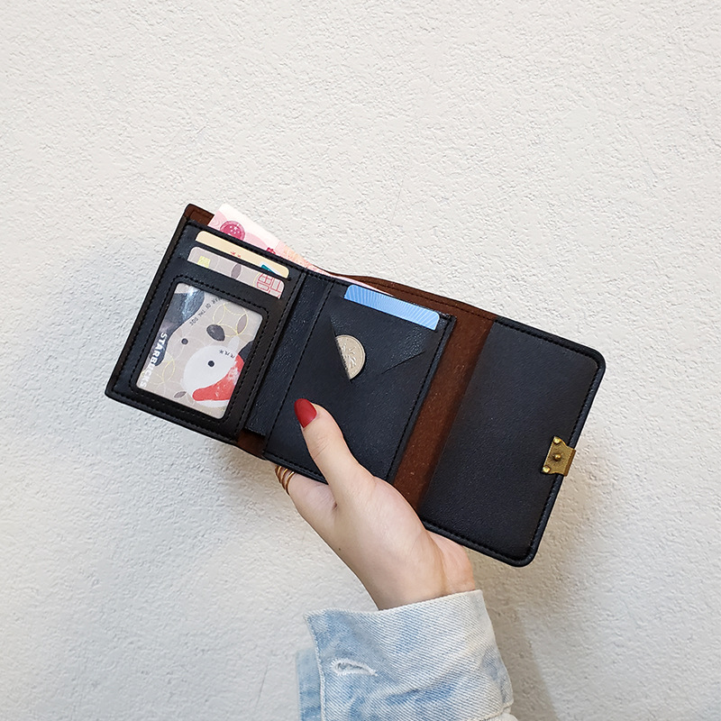 ins New Style Cute Dog Simple Women's Wallet Women's Short Three-fold Small Wallet Women's Coin Purse Card Holder Wallet Trend