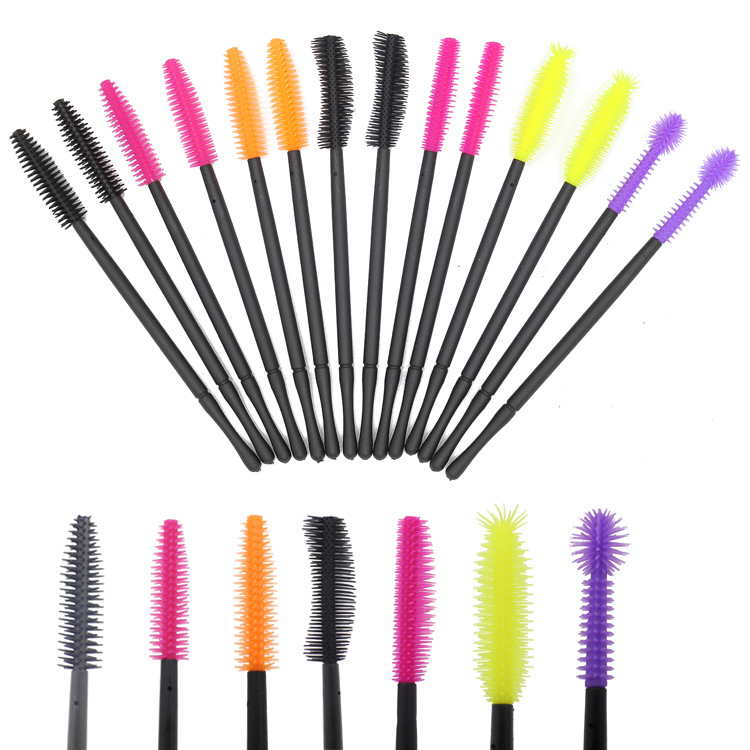 Factory direct disposable silicone eyelash brush comb makeup silicone eyebrow brush knife Tower silicone eyelash brush