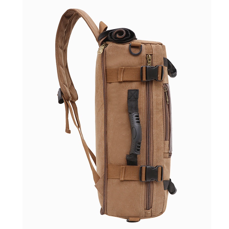 Factory wholesale canvas bag bucket bag men's backpack handbag travel three bags large capacity Travel Bag