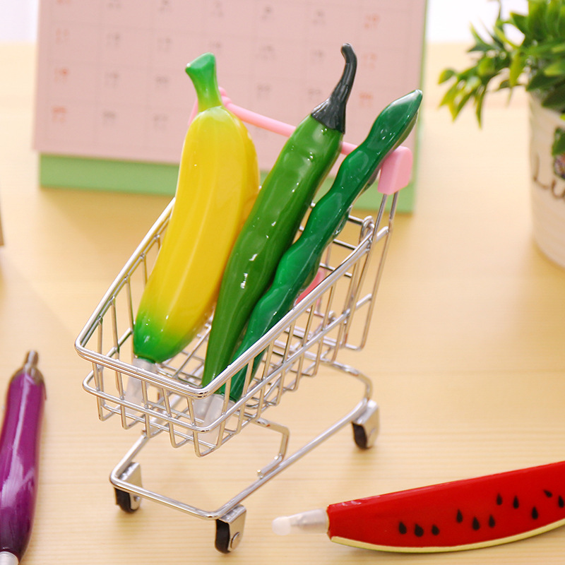 Korea Stationery Office Supplies Student Prizes Creative Cartoon Fruit Pen with Magnet Ballpoint Pen Refrigerator Stickers Wholesale