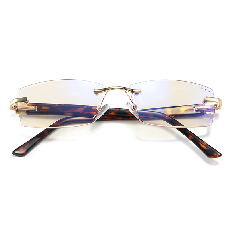 Diamond Frameless Anti-blue Light Presbyopia Glasses Men's Anti-radiation Flower Glasses Comfortable Anti-eye Fatigue Glasses Lightweight 802