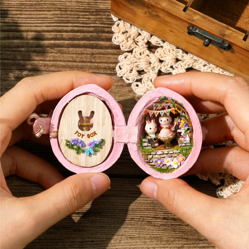 Micro walnut World Children's creative handmade diy cabin model for birthday gift little girl toys wholesale