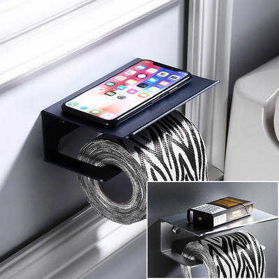 Toilet Paper Holder Punch-free Toilet Tissue Box Mobile Phone Tissue Holder Nordic Toilet Roll Paper Holder Wall-mounted Sanitary Paper Box