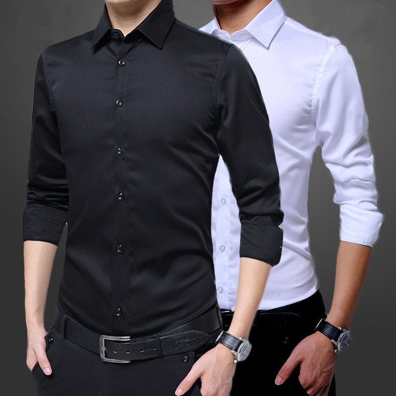 New Autumn Men's Long Sleeve Shirt Formal Dress Professional Wholesale Shirt Long Sleeve Men's White Slim Fit Men's Shirt
