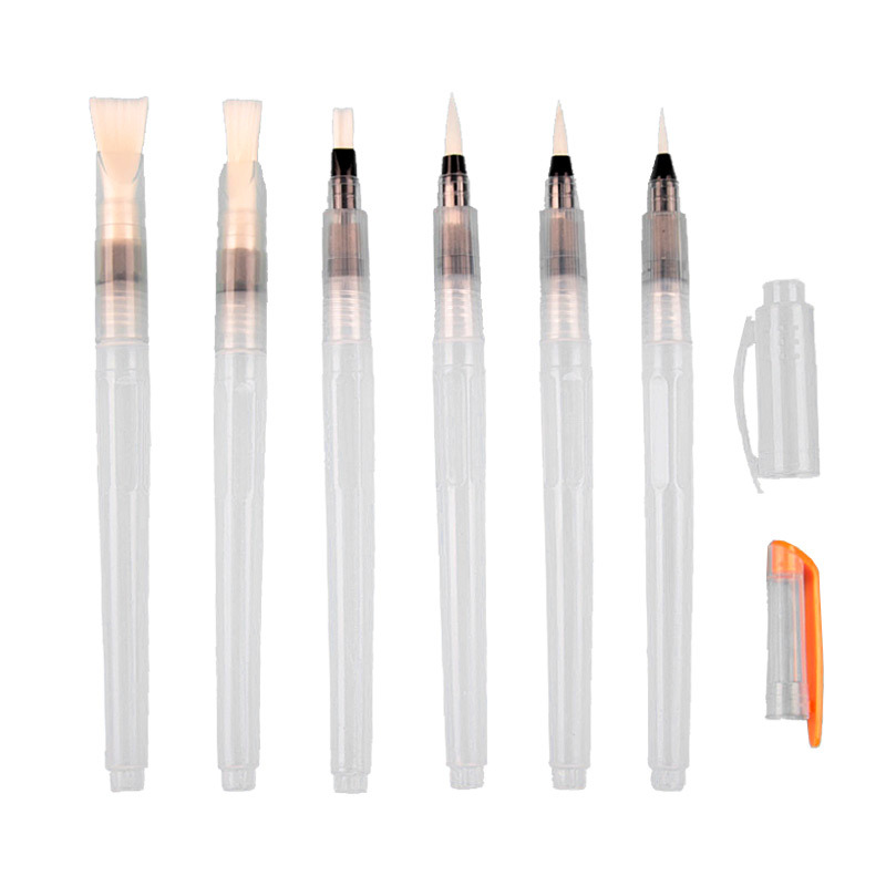 Factory wholesale large medium and small fountain pen solid watercolor painting soft brush large capacity water storage pen flat tip