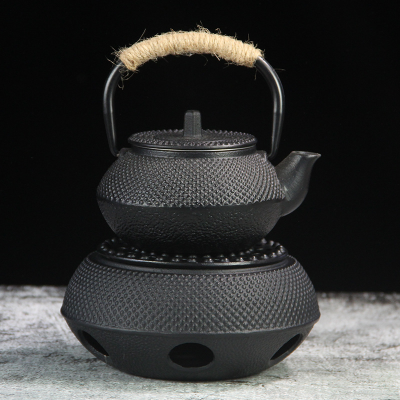 Cast iron kettle candle alcohol lamp heating furnace cast iron iron furnace kung fu small iron kettle set insulation furnace wholesale