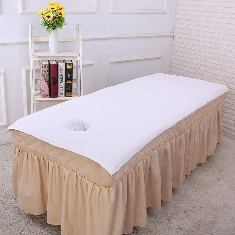 Wholesale Beauty Salon Special Foot Bath Massage Disposable Large Bed Towels with Holes Thickened Beauty Bed Bath Towels Bed Sheet