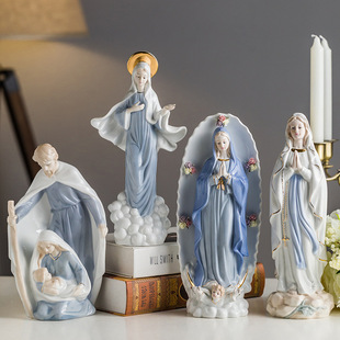 Iconium Sacred Iconium Virgin Mary Joseph Church Family Statue Sculpture Ceramic Ceramics Craft Ornaments