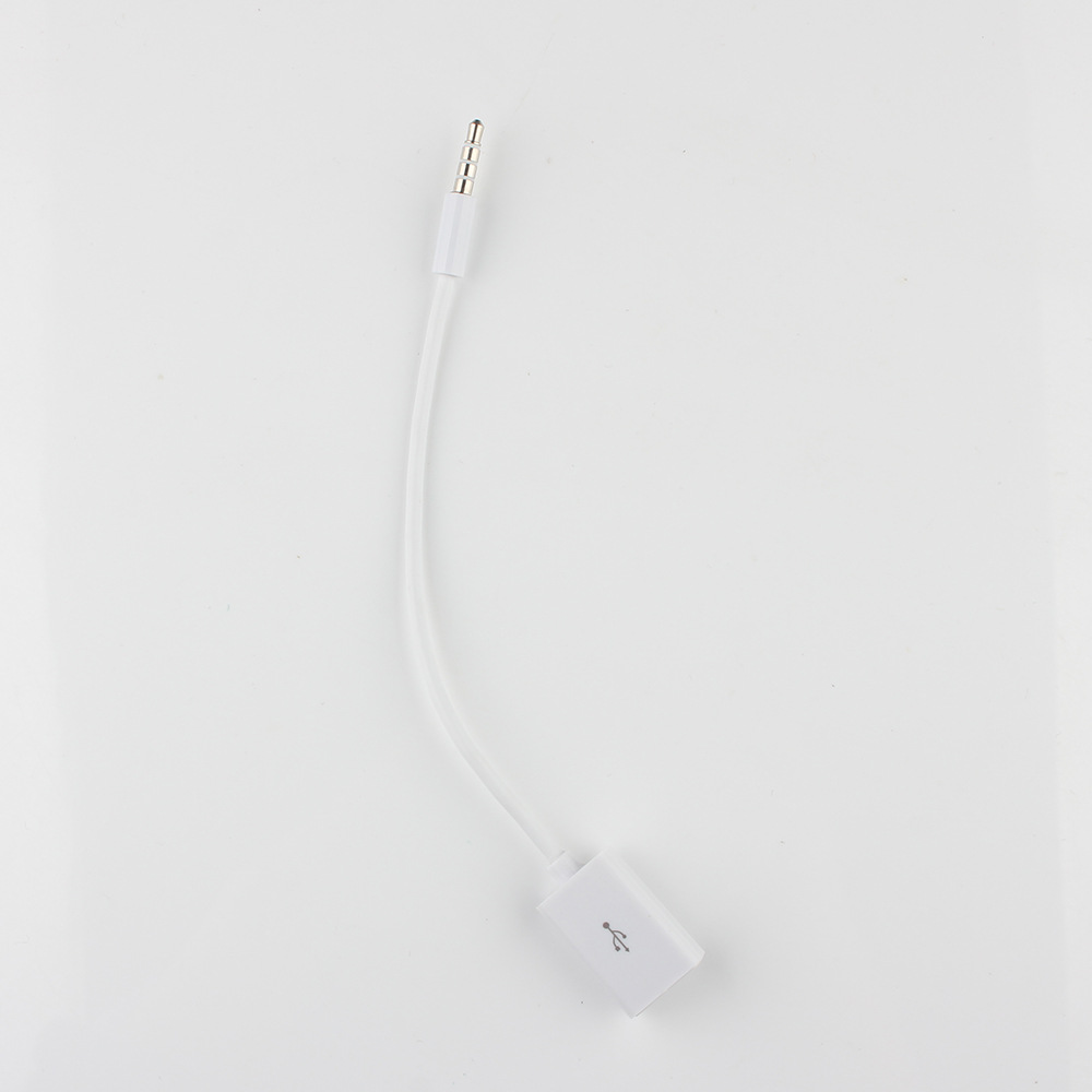 USB female to 3.5mm male 15cm car AUX audio conversion line 3.5 DATA line/car recording line
