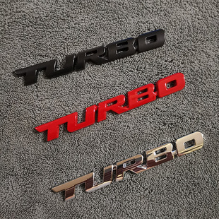 Car Modification Turbocharged turbo Metal Car Sticker Sports Car Body Sticker Car Tail Label Side Creative Decorative Sticker