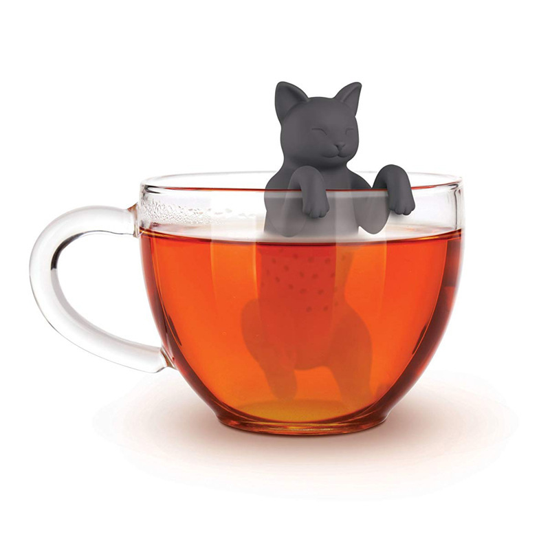 Трансграничные поставки purrtea силиконовые котенок чайник кошка Чай Ситечко цветная коробка упаковка Завод прямых продаж