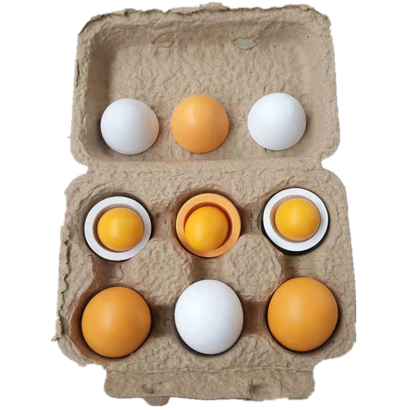 シミュレーション玩具卵鴨卵組6匹の箱入り児童ままごと木製玩具egg卸売りメーカー直販