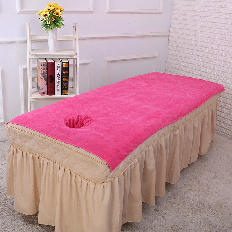 Wholesale Beauty Salon Special Foot Bath Massage Disposable Large Bed Towels with Holes Thickened Beauty Bed Bath Towels Bed Sheet