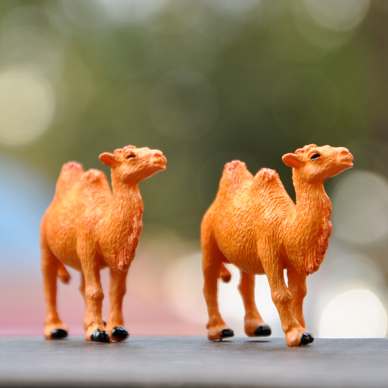Camel doll decoration desert boat simulation animal model toy mini desktop cake micro landscape decoration