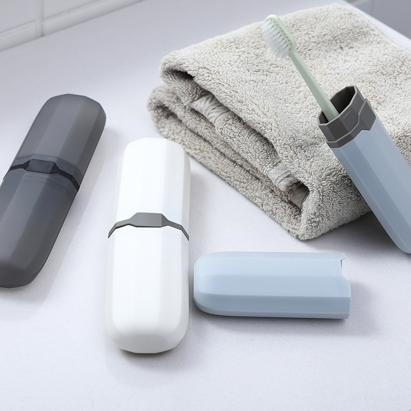 Portable Toothbrush Box Travel Toothbrush Storage Box Simple Plain Travel Wash Toothbrush Barrel