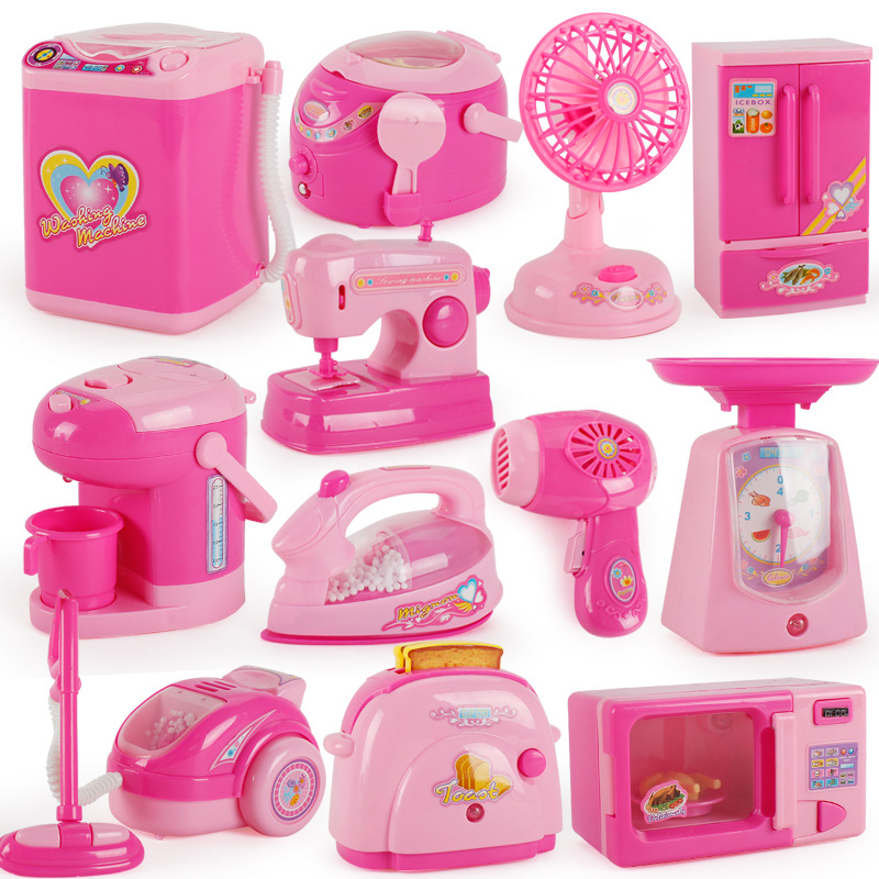 Manufacturers 12 children's mini play house small appliances toys refrigerator kitchen toys simulation electric lights