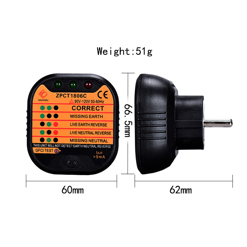 British standard European standard American standard socket tester tester line testing instrument fire zero ground electroscope
