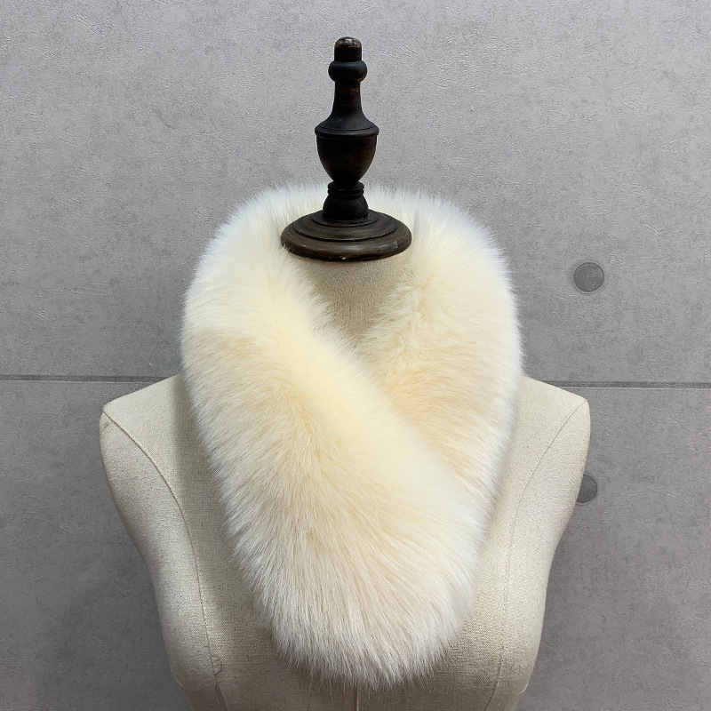 New Style Fur Collar Fur Scarf Fox Fur Collar Scarf Solid Color Shawl Women's Fur Scarf Universal Fox Fur