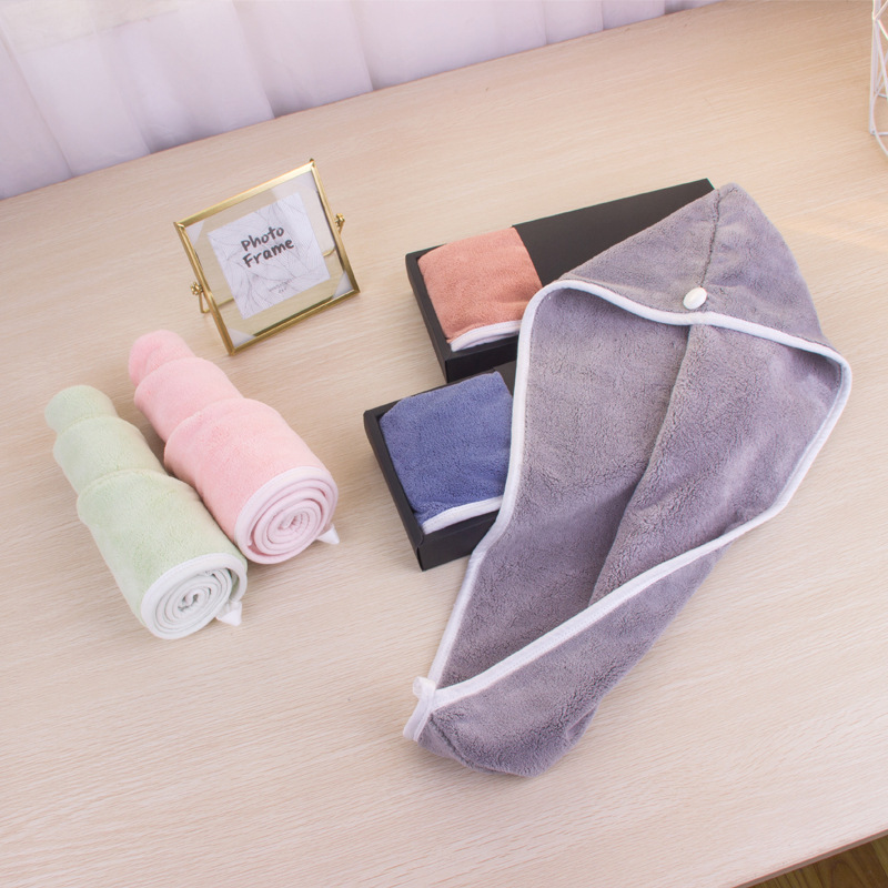 Factory direct microfiber quick-drying absorbent edging dry hair towel wholesalers Super gift dry hair hat turban