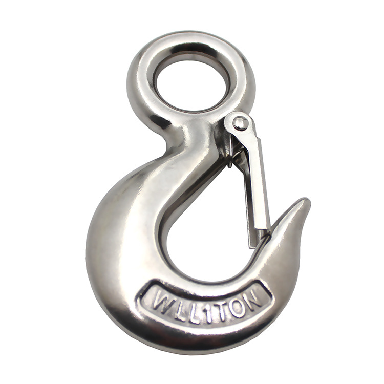 Stainless Steel Cargo Hook Ring Eye Container Hook Crane Lifting Hook Eye Sliding Hook American Hook