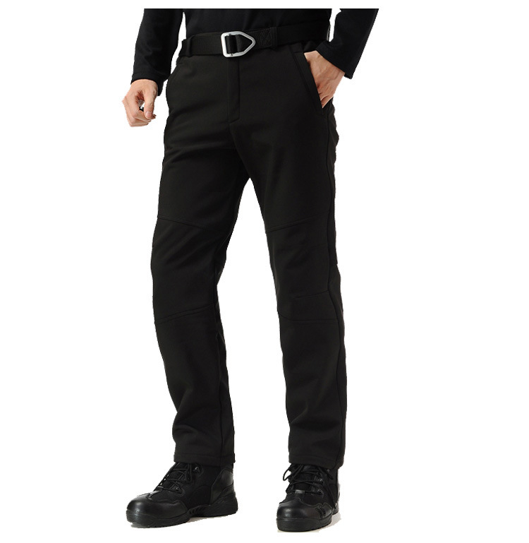 Tactical Pants Men's Charge Pants Men's Winter Pants Autumn and Winter Waterproof Fleece-lined Thickened Fleece Soft Shell Pants Warm Wear-resistant